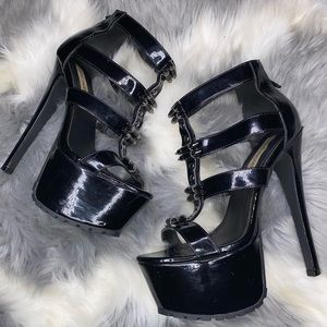 STEVE MADDEN Sexy Black Patent “STRIPPER HEELS”🖤